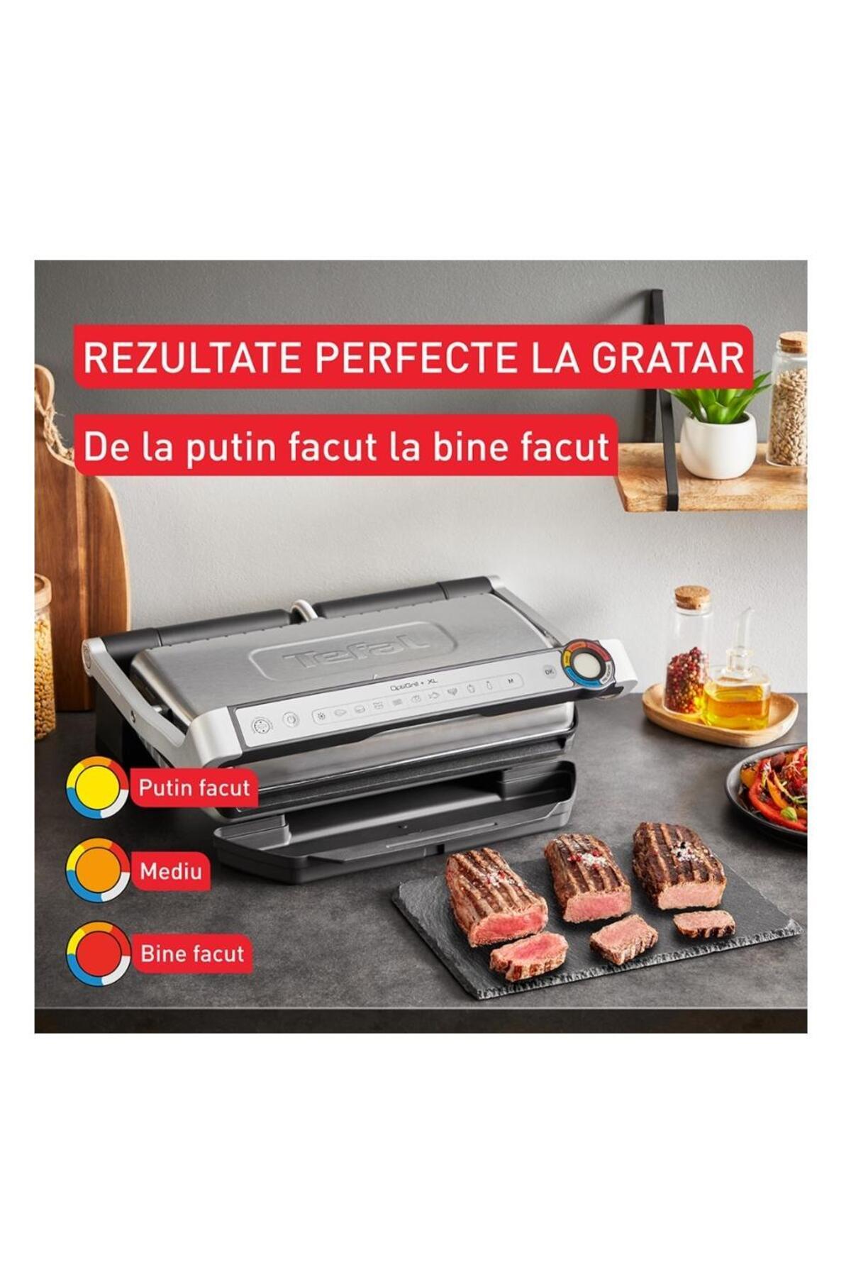 TEFAL-Gratar electric TEFAL OptiGrill+ XL GC728D10, 2000 W, 9 programe automate, (Argintiu/Negru) 5