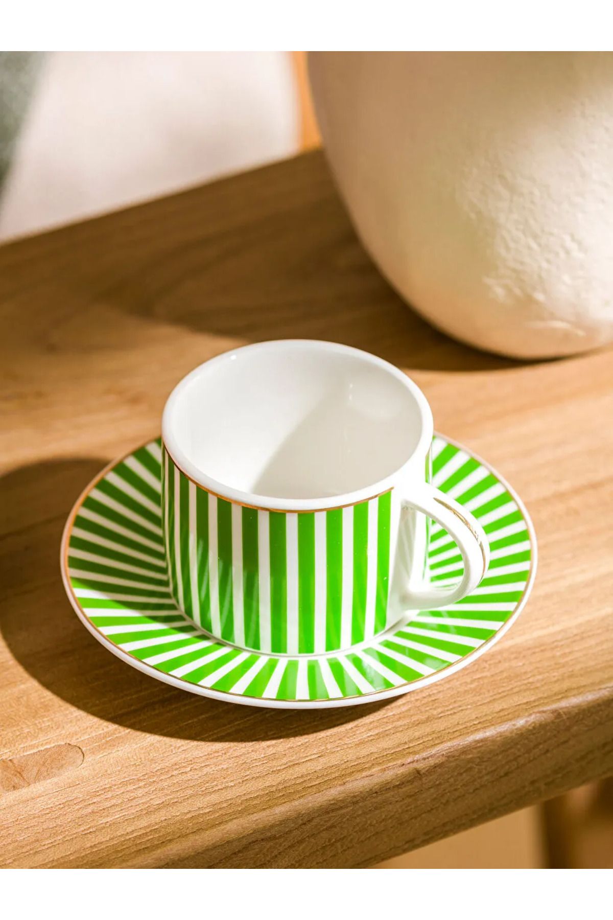 LC Waikiki-Lcw Home Mixed Line Patterned 2-Person Porcelain Coffee Cup Set 90 ml 3
