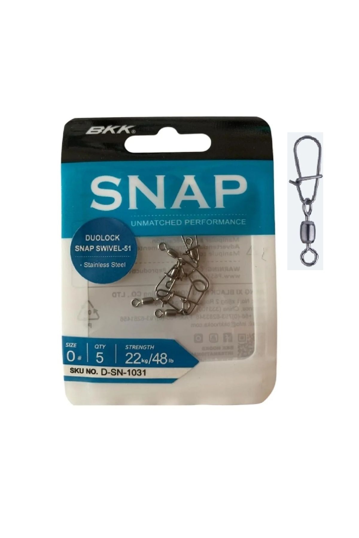 BKK Duolock Snap Swivel-51 Klipsli Fırdöndü No:0 (5'LİPaket)