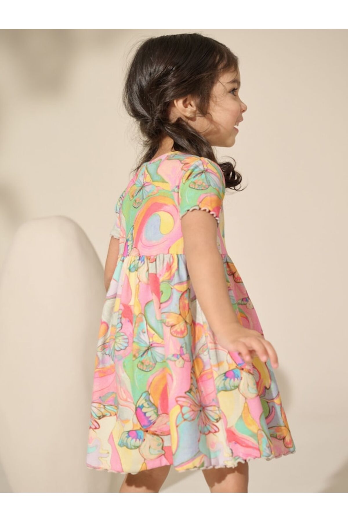 Next Baby-100% Cotton Rainbow Print Short Sleeve Dress 2