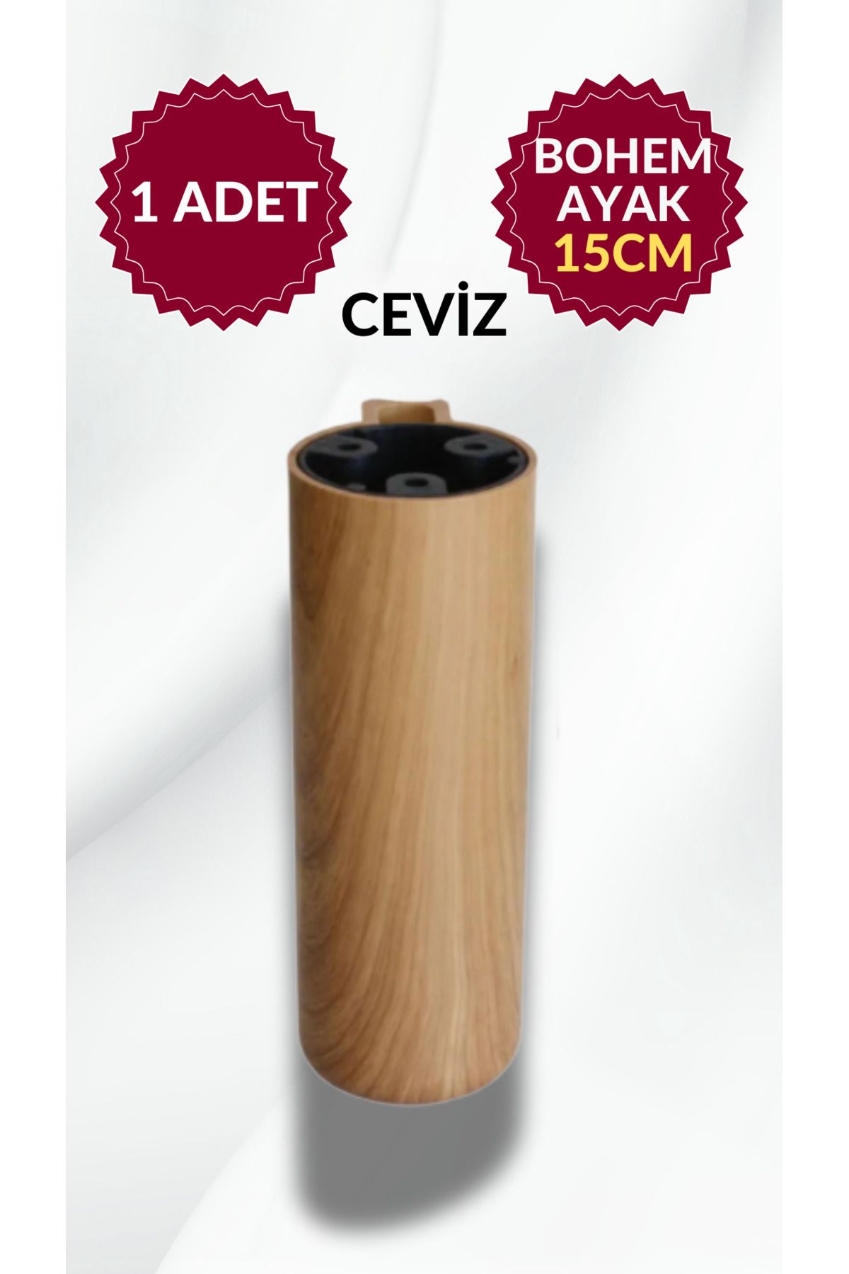 Bohem Ayak (CEVİZ) 15cm Plastik Mobilya Baza Masa Dolap Ayağı – Dayanıklı Ve Şık Tasarım