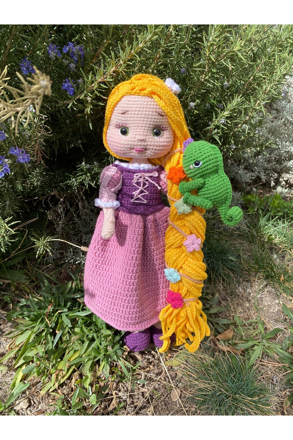 Handmade Amigurumi oyuncak rapunzel bebek el yapımı bebek rapunzel