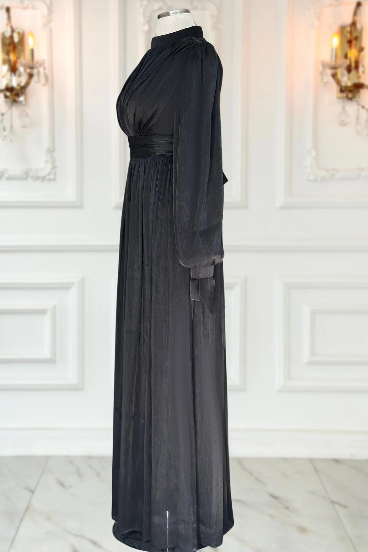 Amine Hüma-Black Nida Evening Dress 3