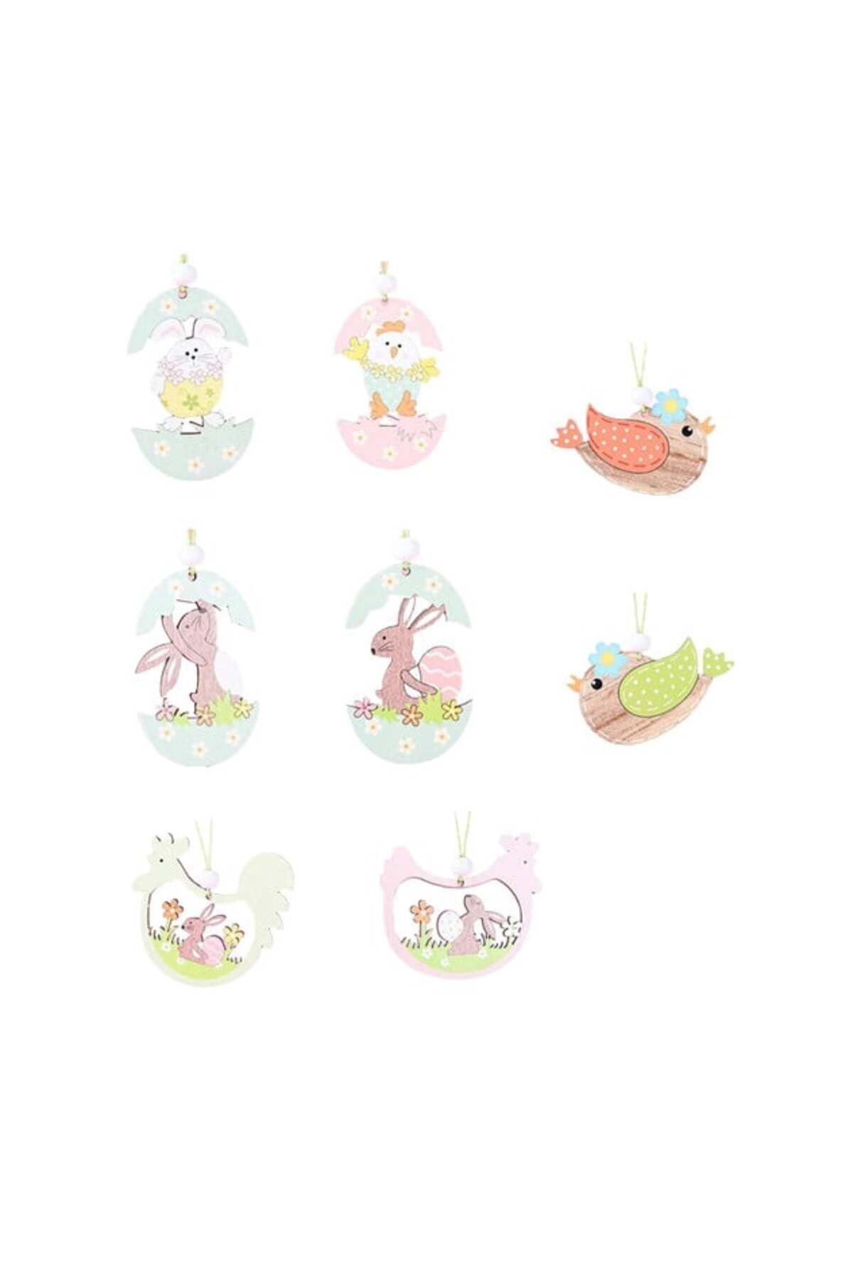 Super Idee-Set 16 pandantive Super Idea Paste, lemn, multicolor, 7,5 x 6 cm 1