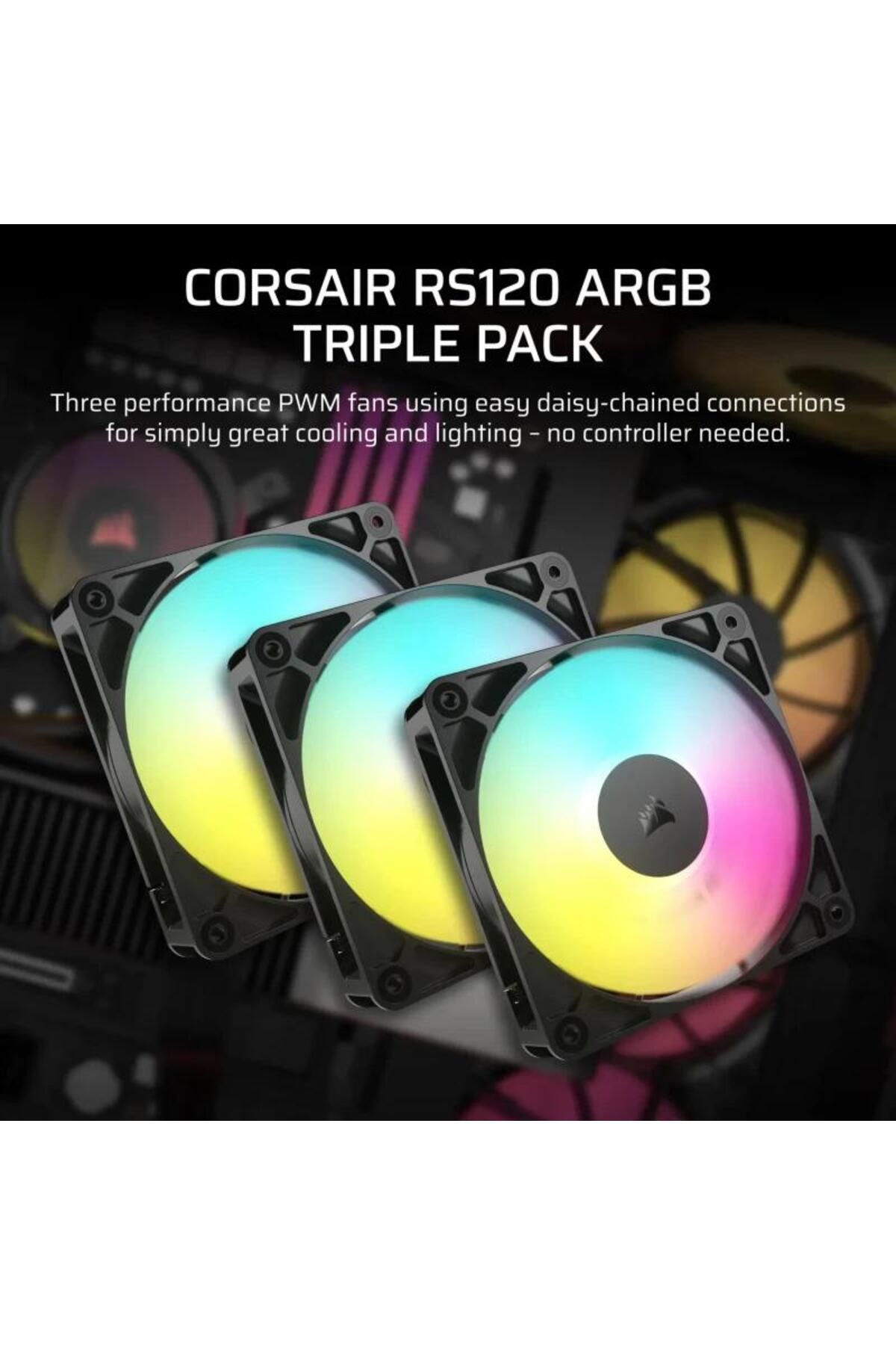 Corsair-Set 3 Ventilatoare Corsair RS120 ARGB 120mm Three Fan Pack 5