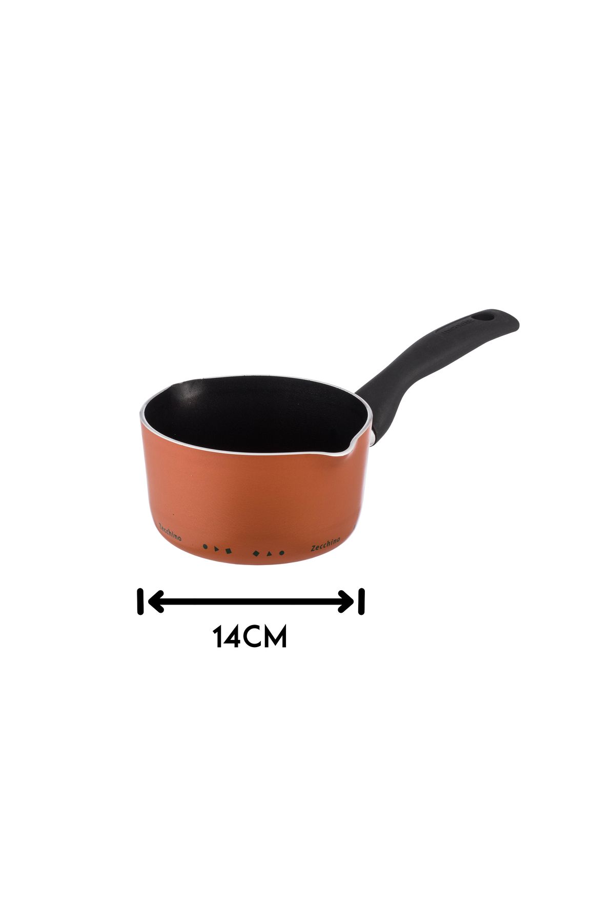 moneta-Casserole for frying, cooking and boiling, coated with a non-stick material and a heat-insulated handle, made in Italy, 14 cm 4