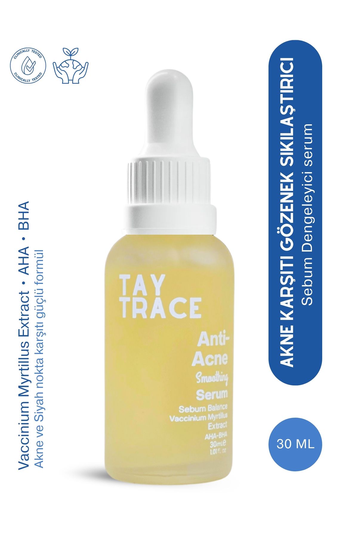 taytrace Acne Serumu Pürüzsüzleştirici Etki, Vaccinium Myrtillus (YABAN MERSİNİ), Aha & Bha