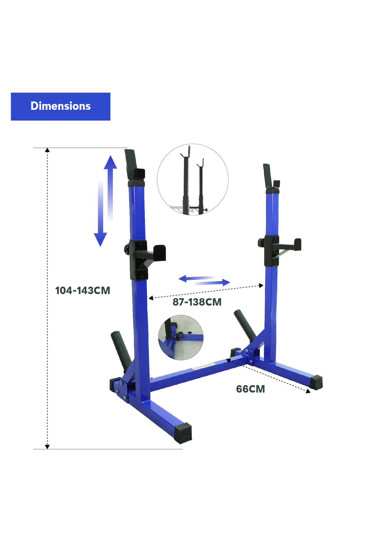 YALLA HomeGym-Commercial Home Adjustable Heavy-Duty Squat Rack Stand, Bench Press Rack, BLUE 4