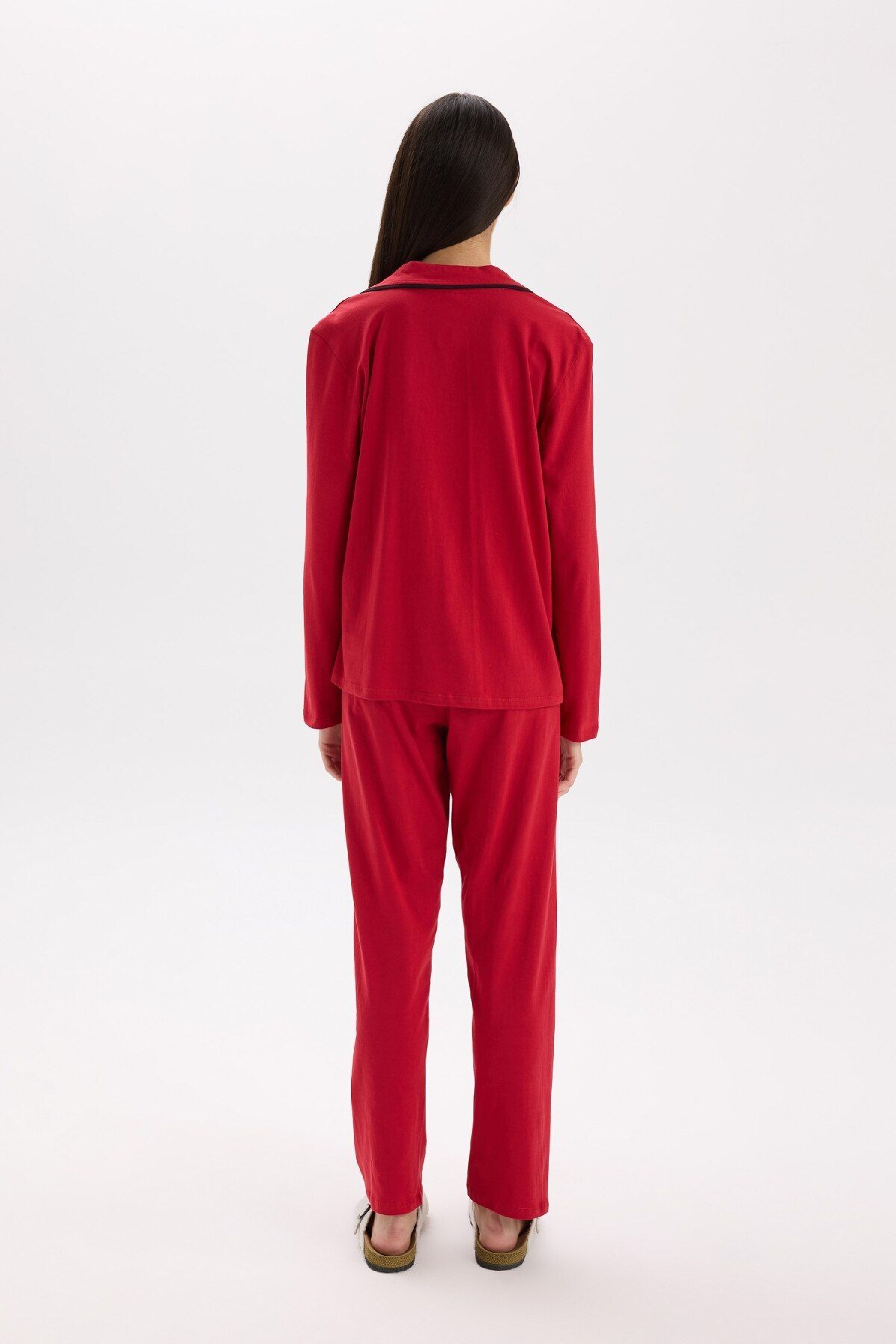 DeFacto-Regular Fit Pajama Set - Long Sleeve and Bottom 7