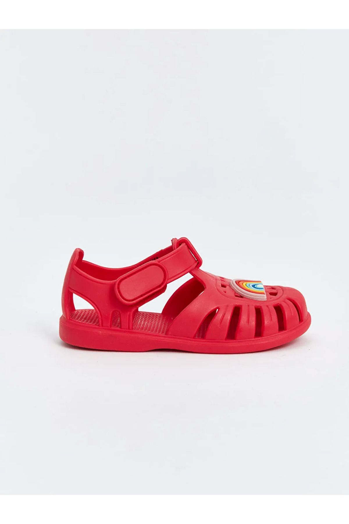 LC Waikiki-Lcw Steps Rainbow Patterned Red Velcro Baby Girl Sandals 2