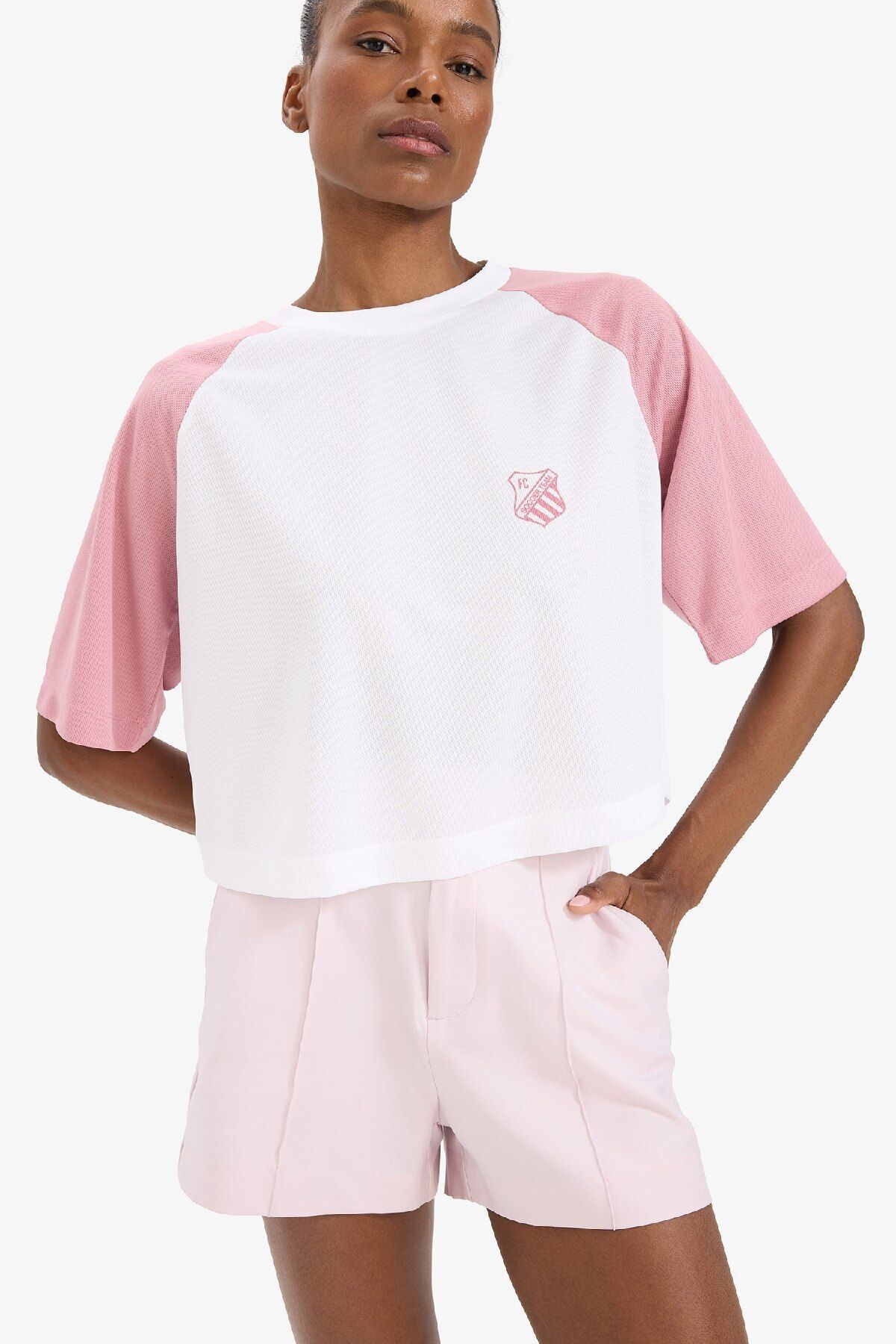 DeFacto-Тениска Athlete Fit Crop T-Shirt - D8031ax25sp 7