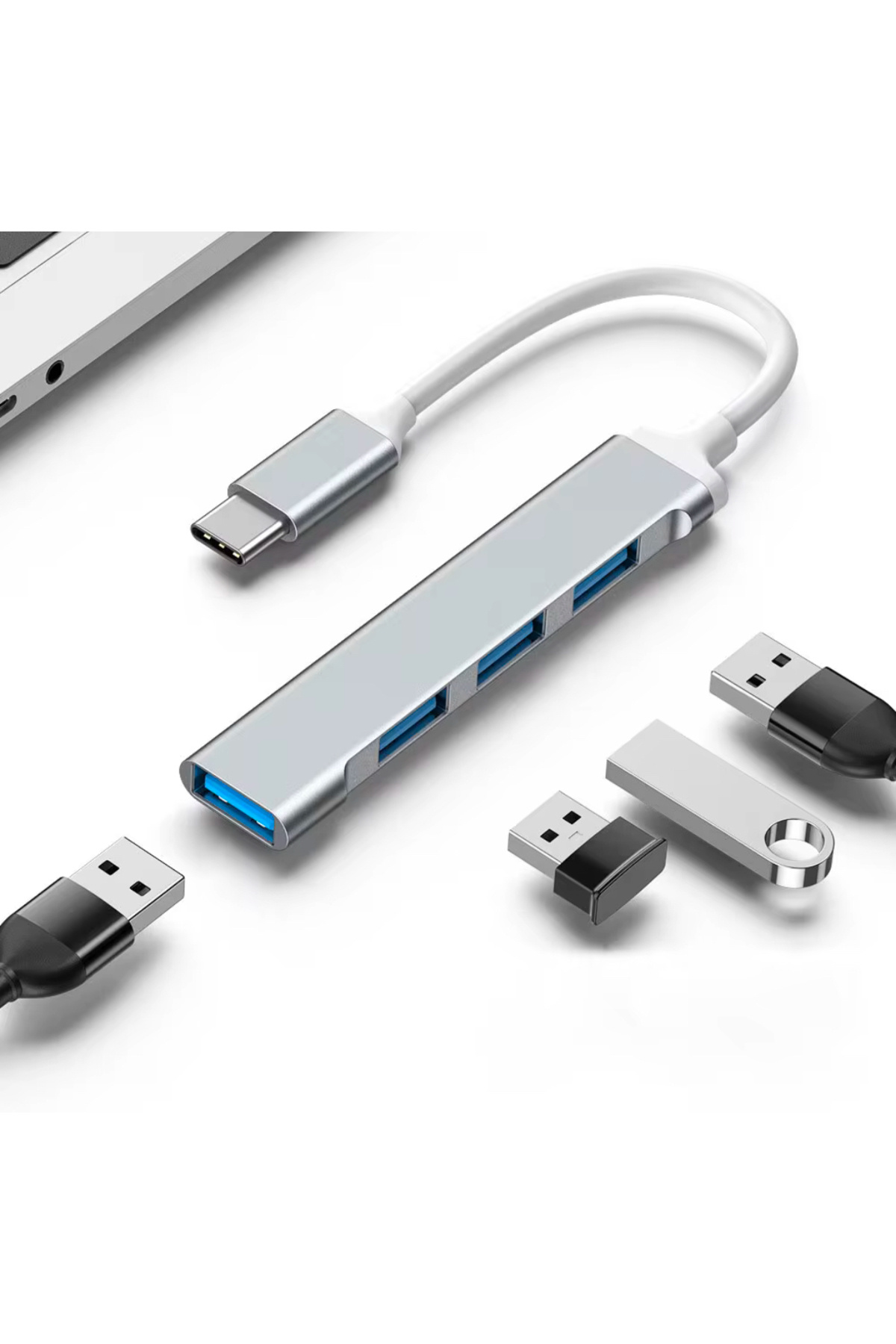 Genel Markalar Type-c To Usb Hub 4 Port Çoklayıcı Macbook Ile Uyumlu Çoğaltıcı Type C To Usb Converter Hub