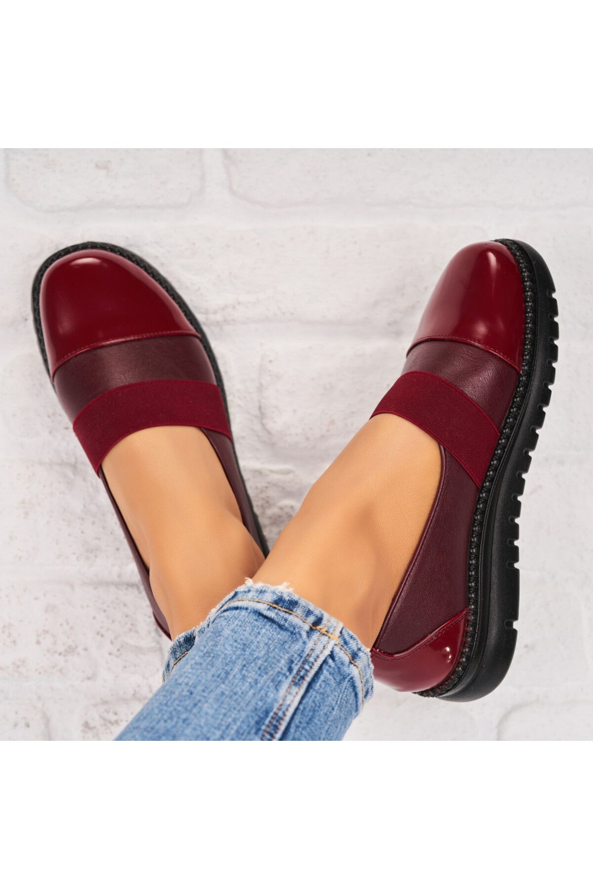Joana-Pantofi dama casual Bordo din Piele Ecologica Janelle 3
