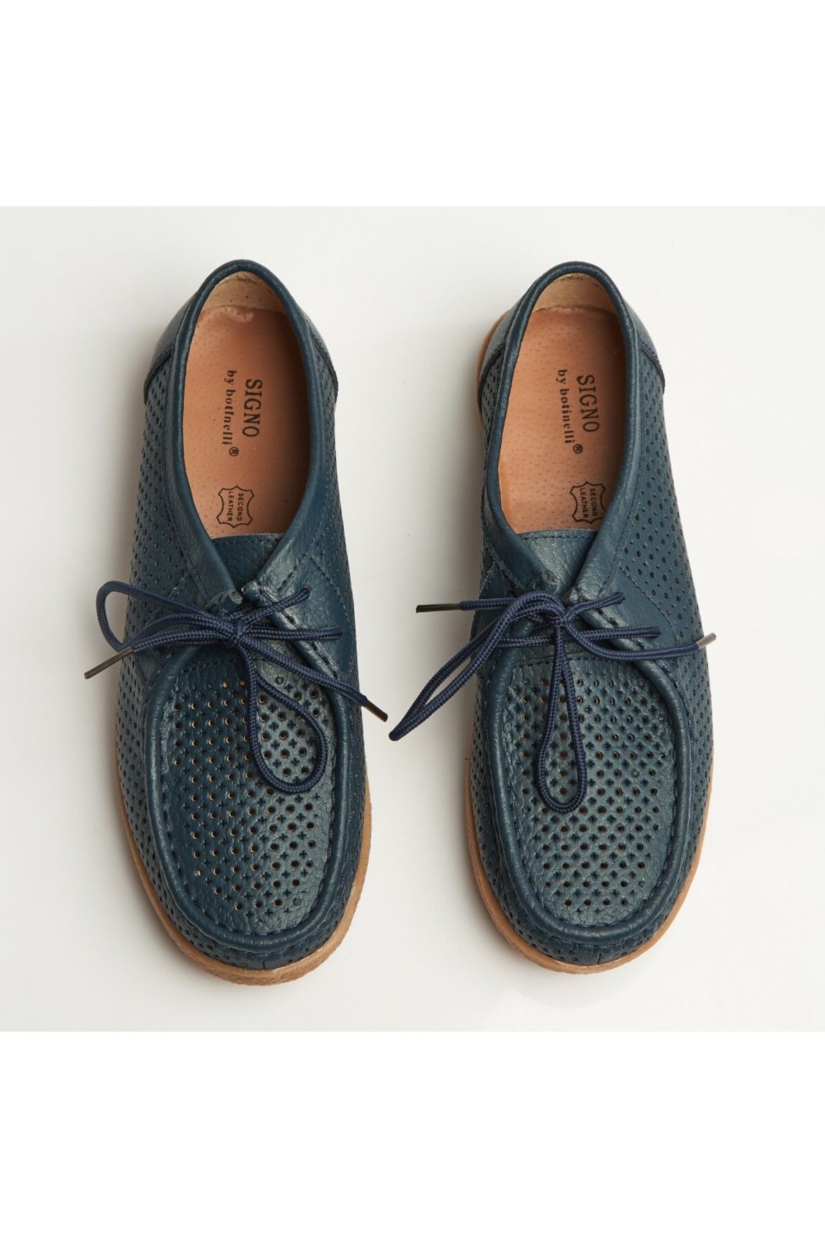 Joana-Women's Loafers Natural Leather Navy Blue Jyana 2