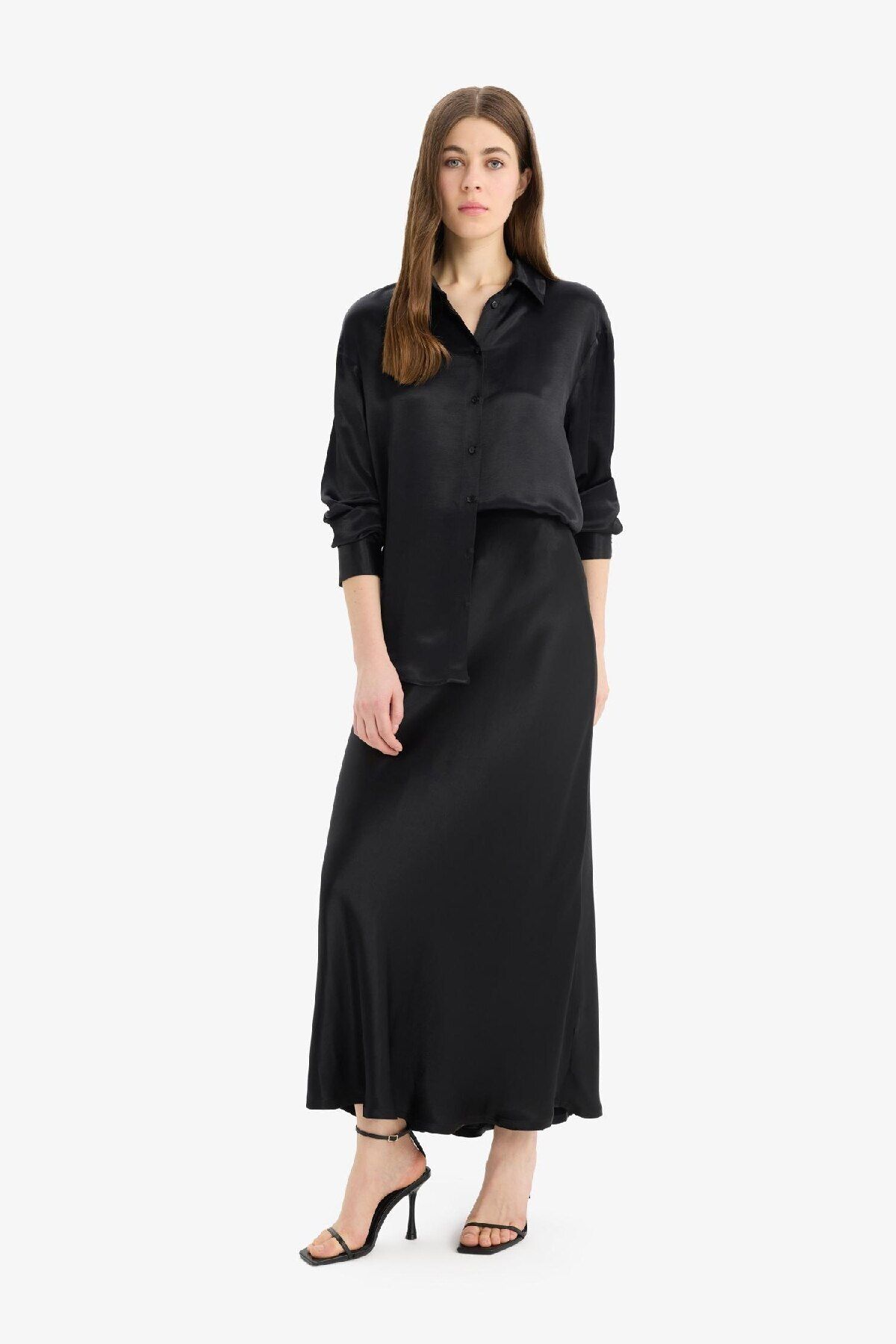 DeFacto-Regular Fit Satin Basic Plain Langarmshirt E1783ax25sp 6