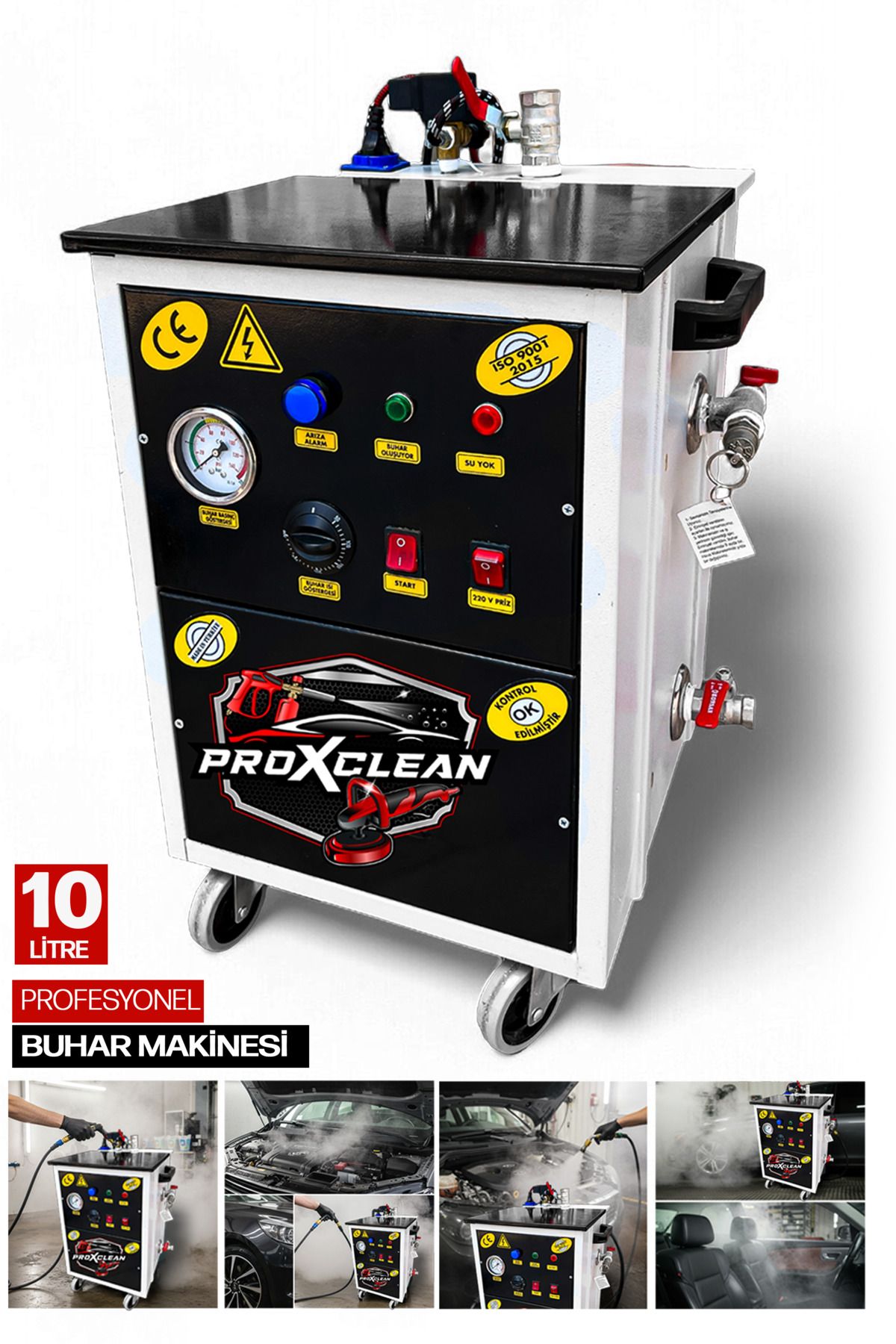 PROXCLEAN Endüstriyel Temizleme Profesyonel 10 Litre Kuaför Detay folyo Kaplama buharlı yıkama, Buhar makinası