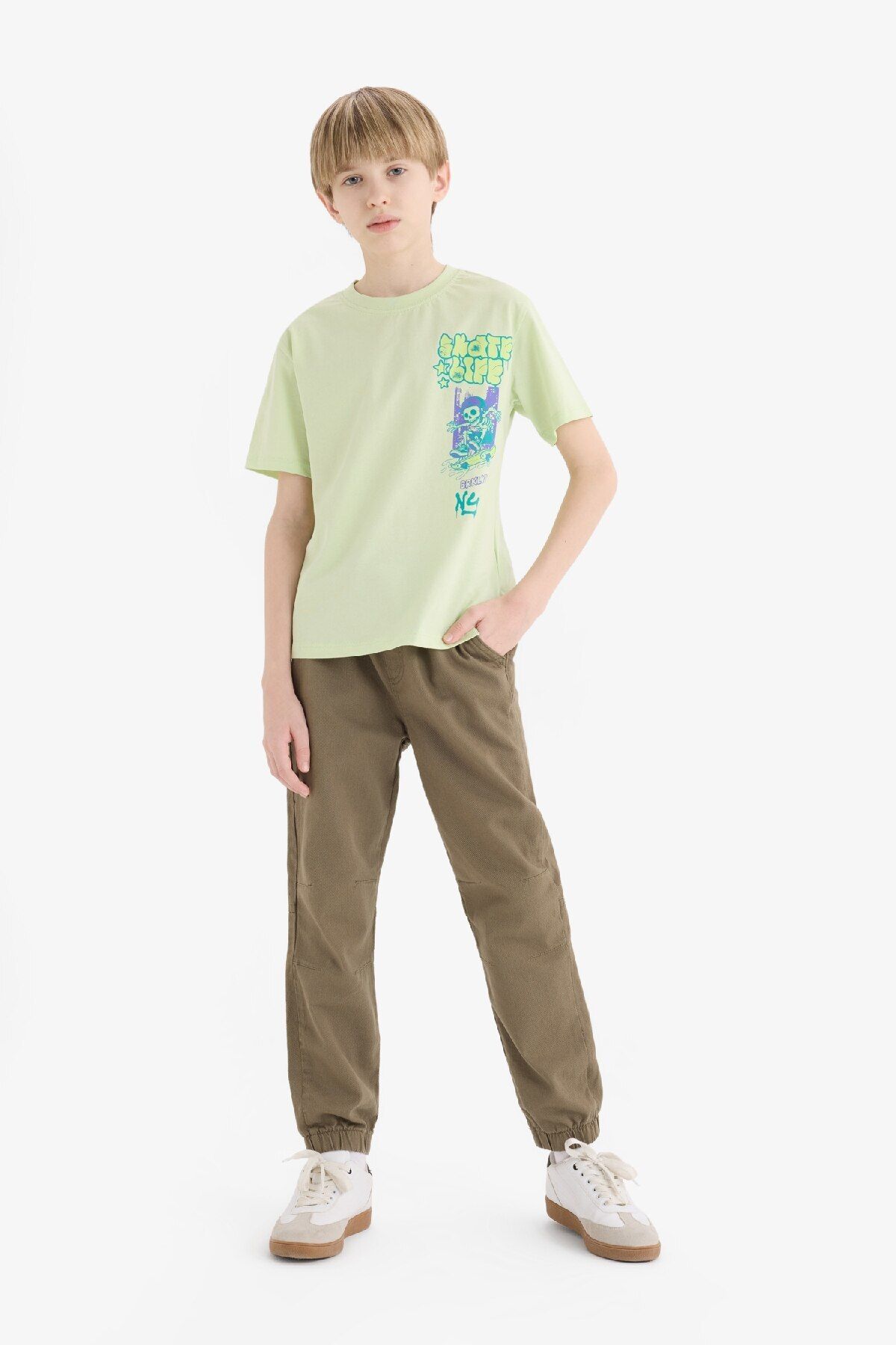 DeFacto-Tricou cu mânecă scurtă cu imprimeu pentru băiat E0091A825SM 2