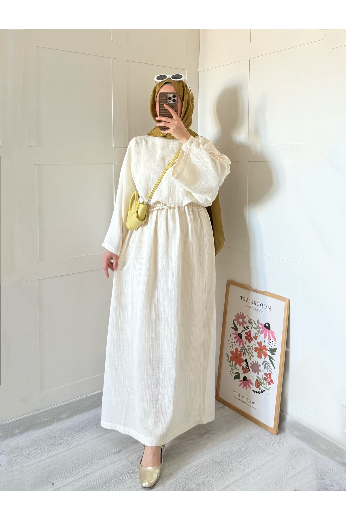 Moda Lippa  Krem Müslin Etekli Salaş Takım - Görsel 4