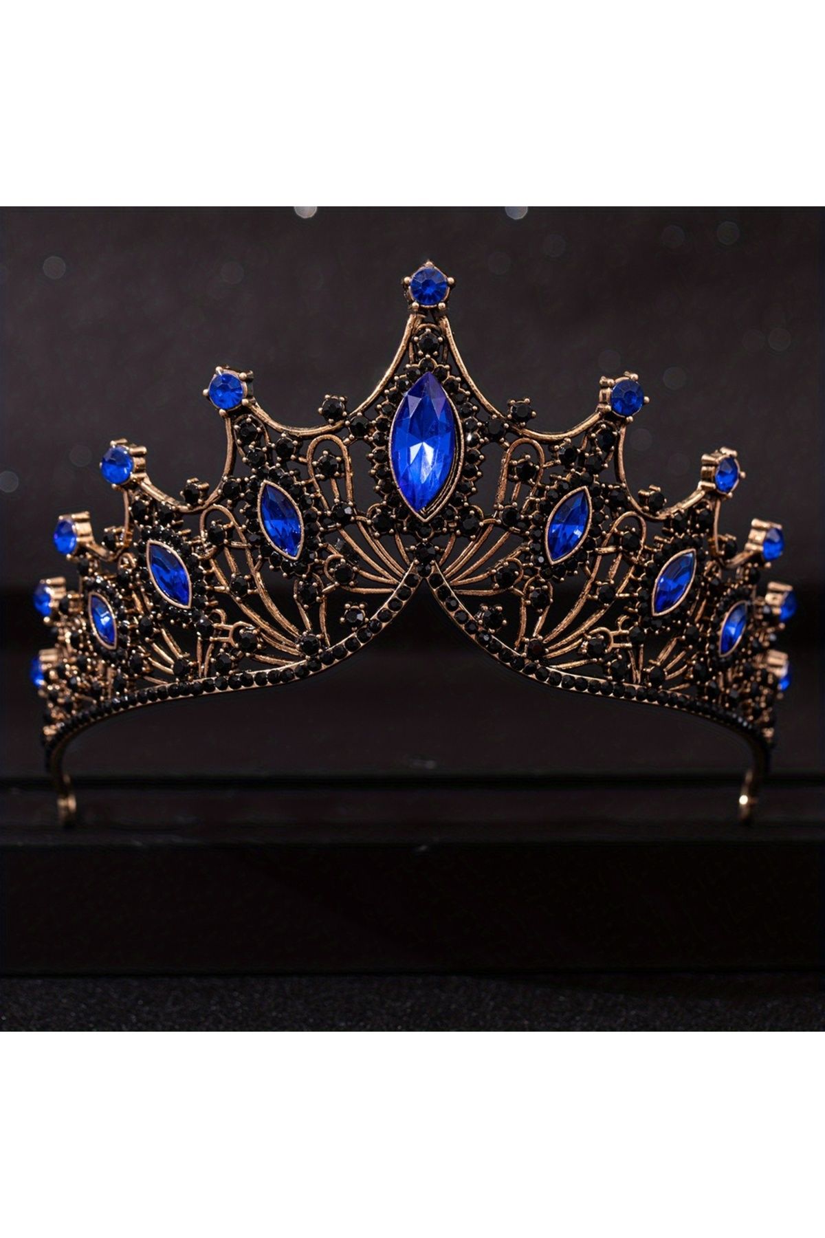 Choice-Blue Wedding Hair Tiara Crystal Bridal Tiara Crown Silver Color Diadem Veil Tiaras Wedding Hair Acce 1