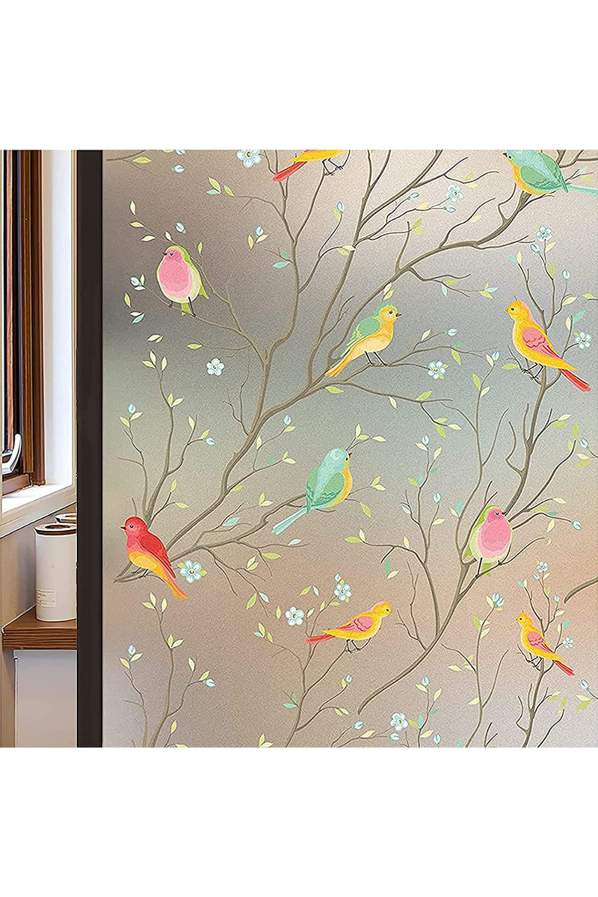 Choice-55x100cm Stained Glass Window Privacy Film Non-Adhesive Static Cling Sun Blocking Window Film Heat B 1