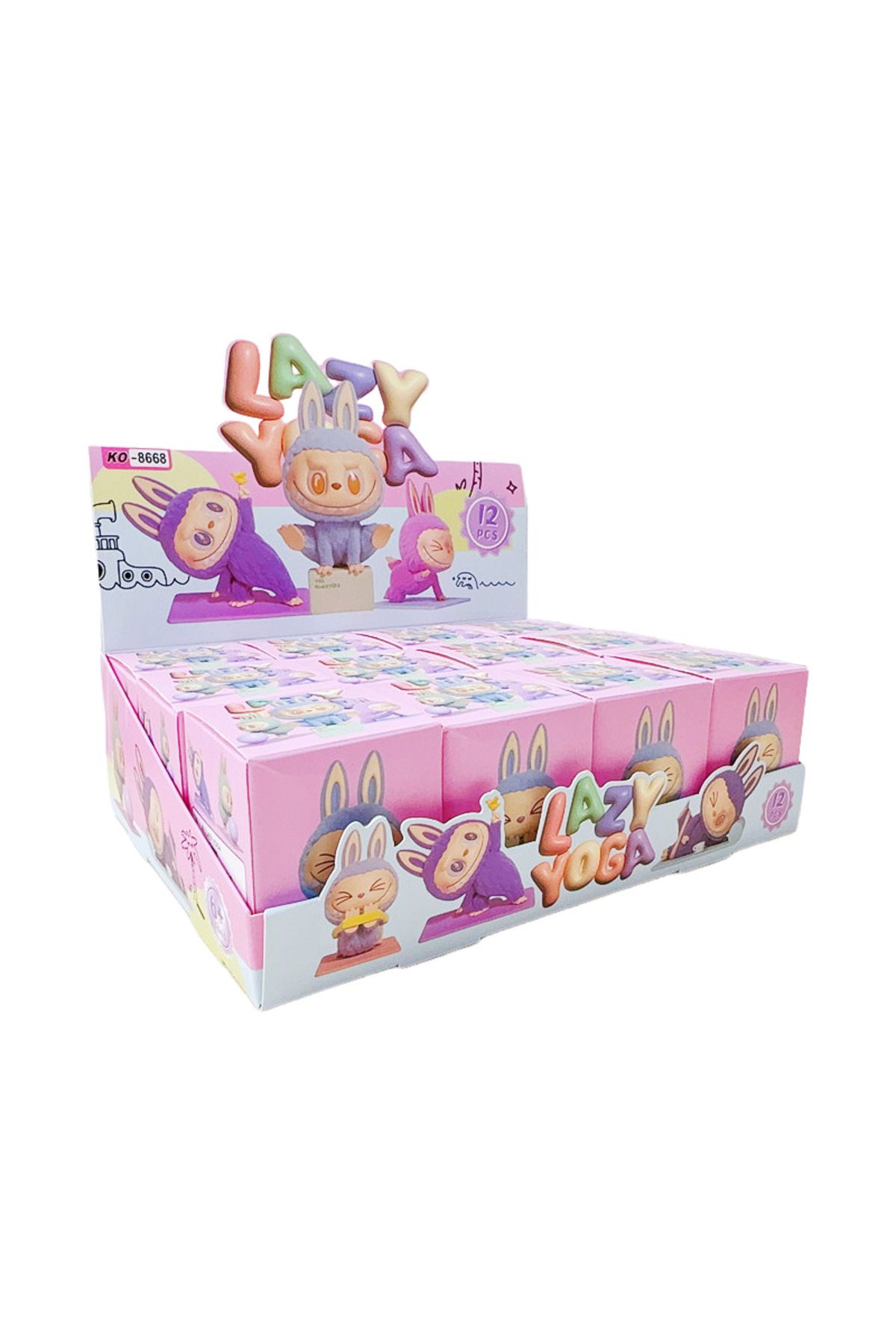 Choice-Random 1pcs New Labubu Blind Box Lazy Yoga Serise High-Value Cute Doll Desktop Ornaments Model Child 5