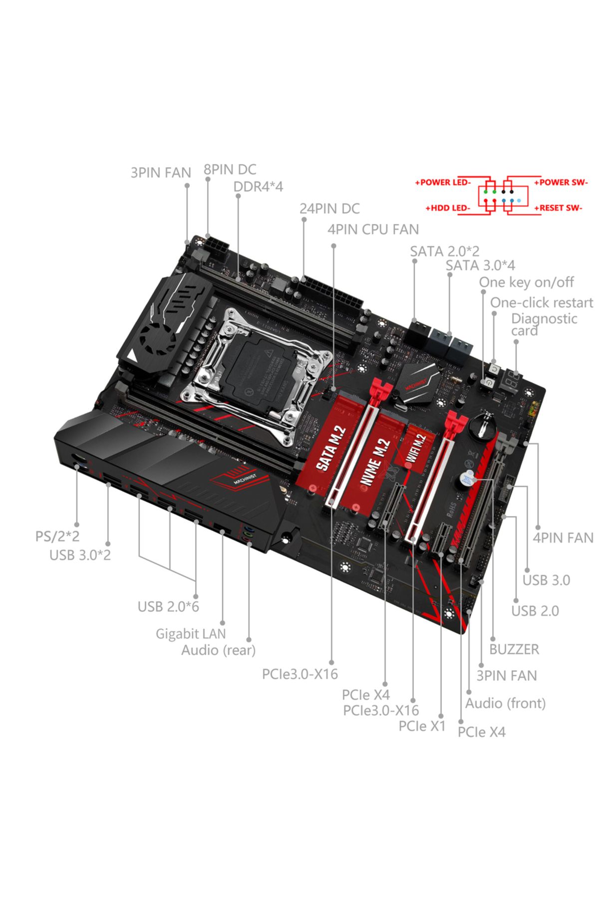 Choice-Motherboards Machinist X99 Mr9a Pro Max Motherboard Support Lga 2011-3 Intel Xeon E5 V3&v4 Cpu Proce 4
