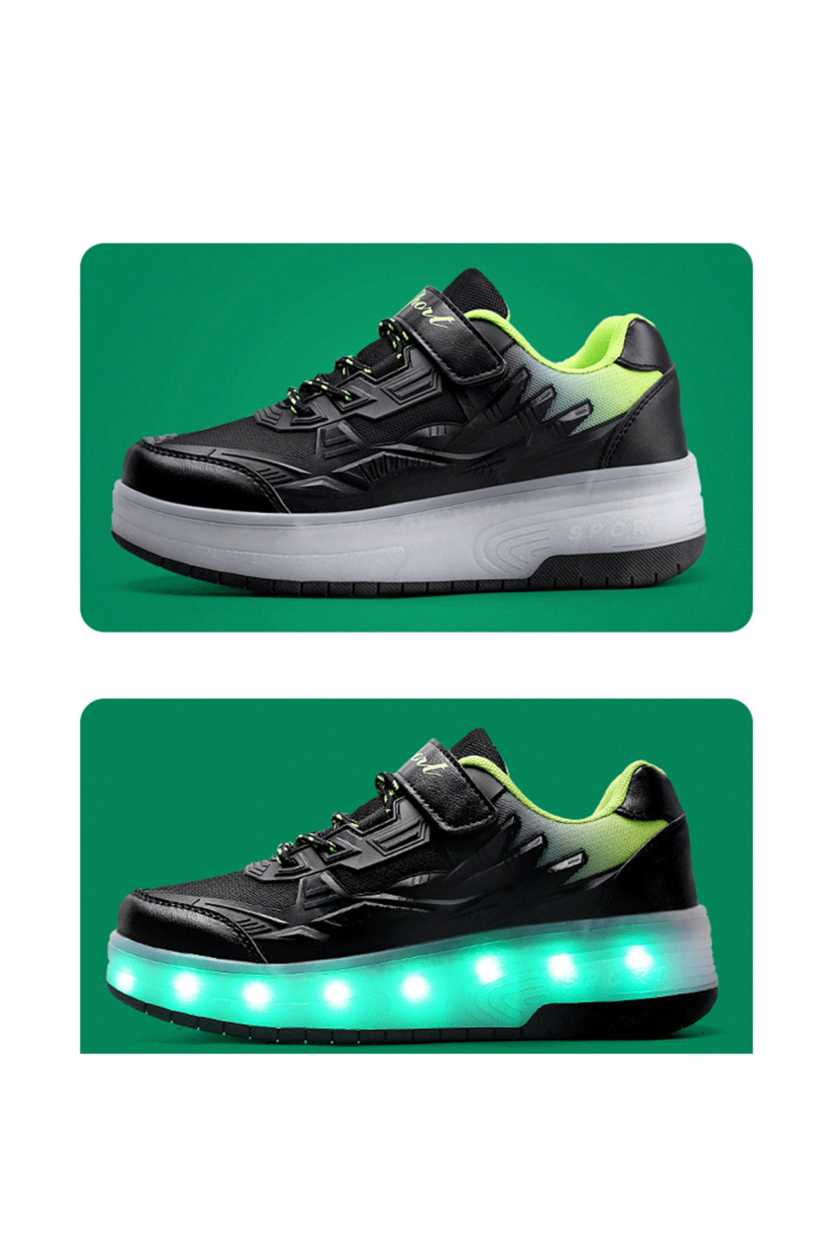 ETG-Roller Shoes USB Charge Girls Boys Sneakers with Wheels LED Roller Skates Shoes 3