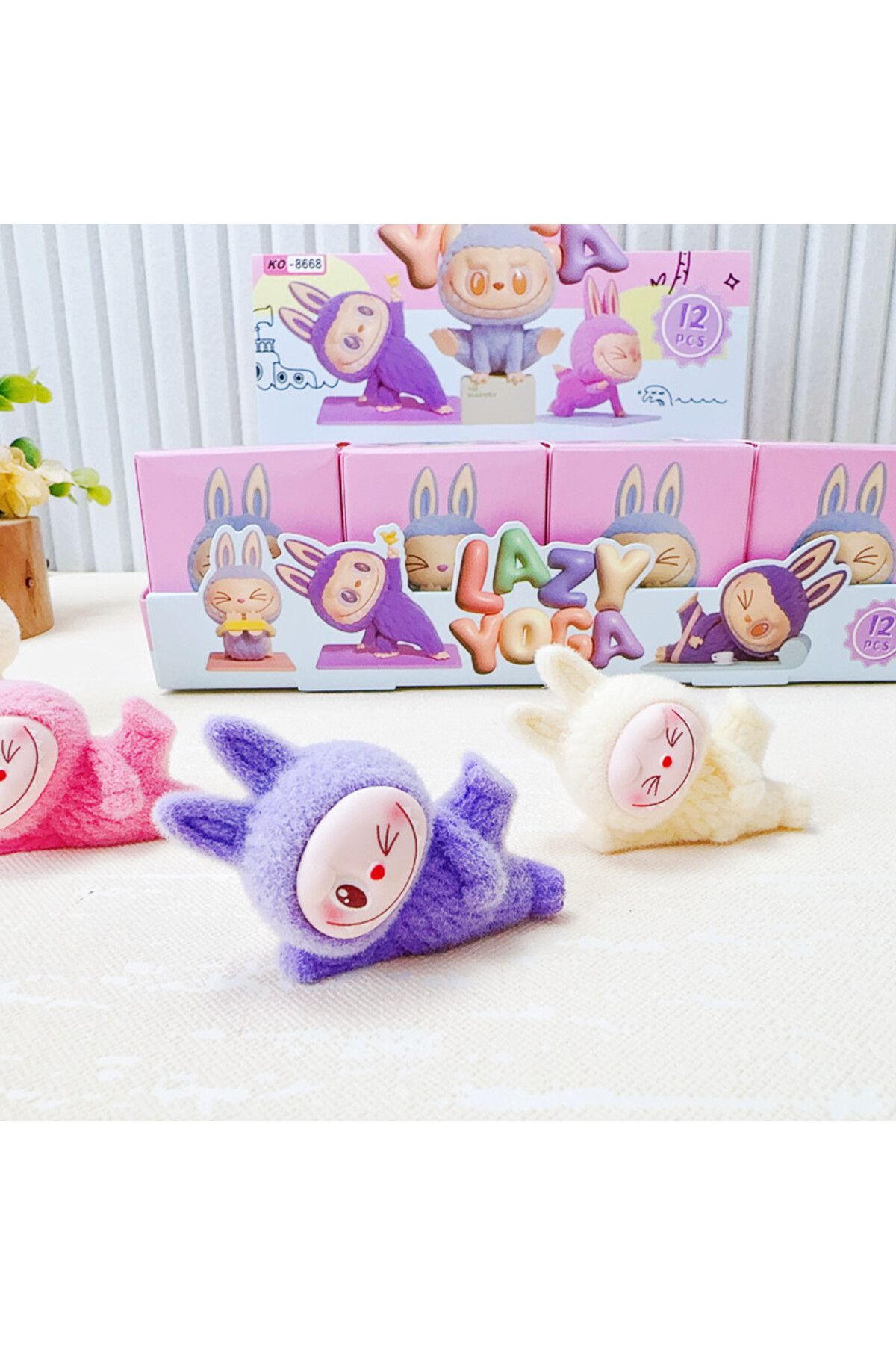 Choice-Random 1pcs New Labubu Blind Box Lazy Yoga Serise High-Value Cute Doll Desktop Ornaments Model Child 4