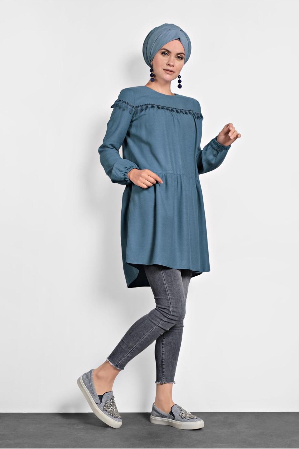 Alvina-Sequined Tunic with Sequins and Tassels 40116 3