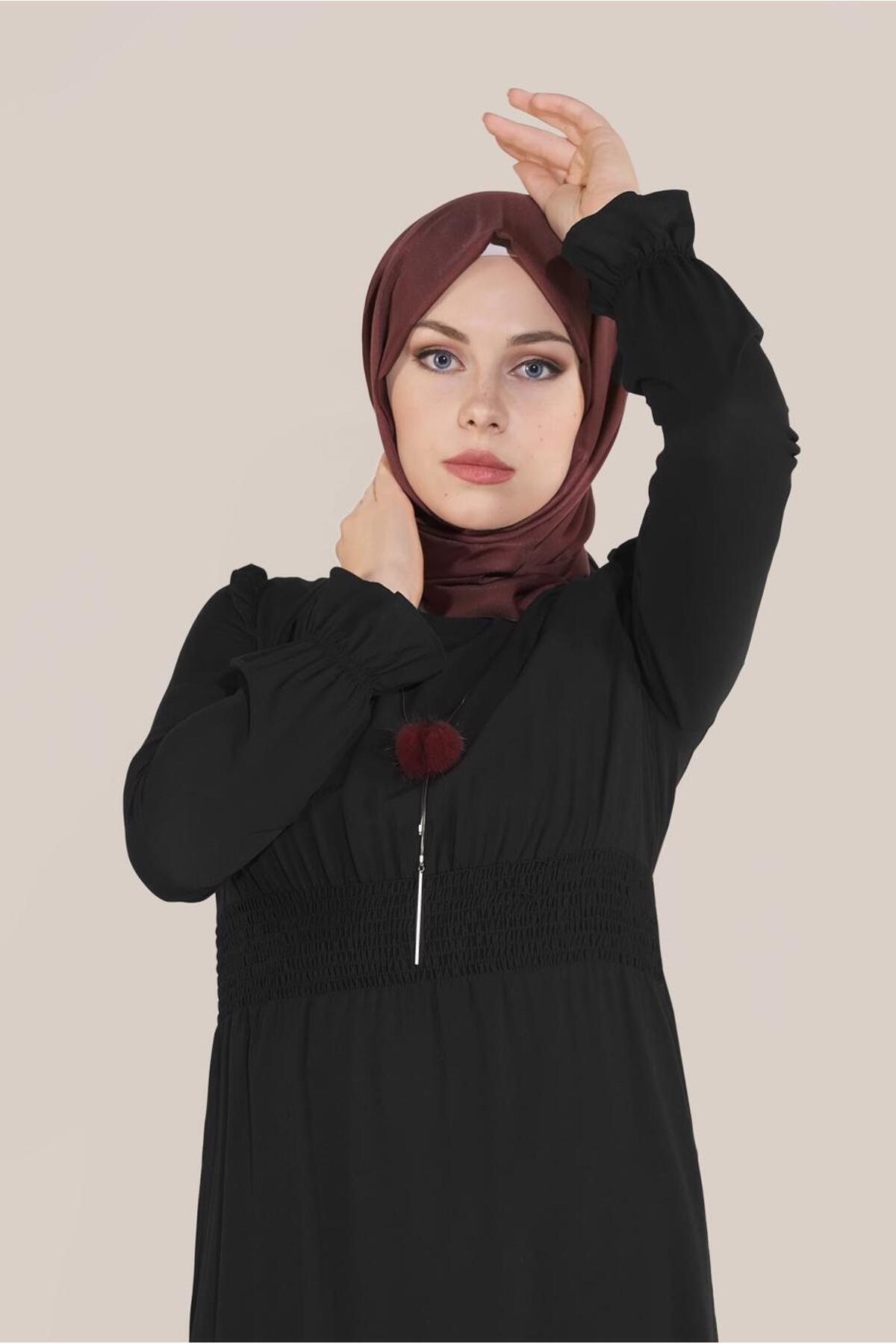 آلوینا لباس با کمر الاستیک و جزییات روفل 40627