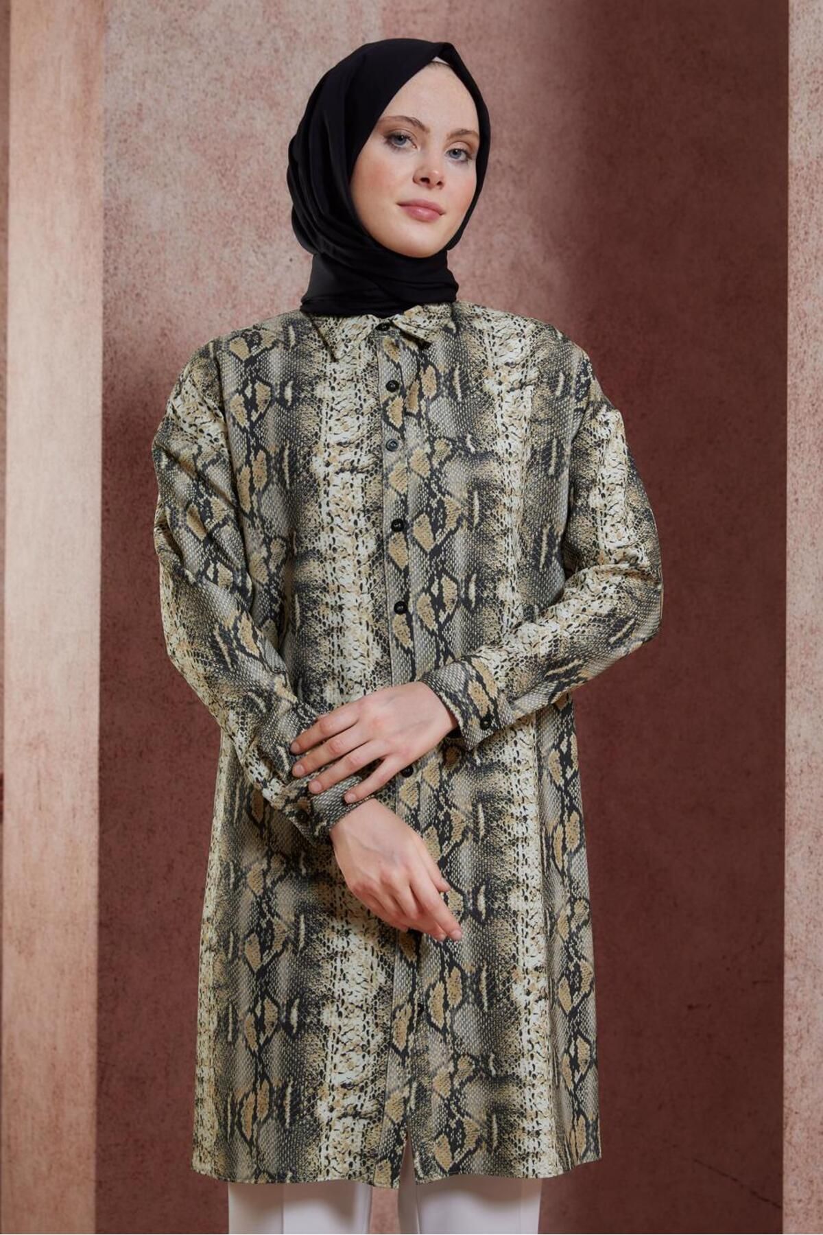 تونیک طرح دار پوست مار 4807 Alvina