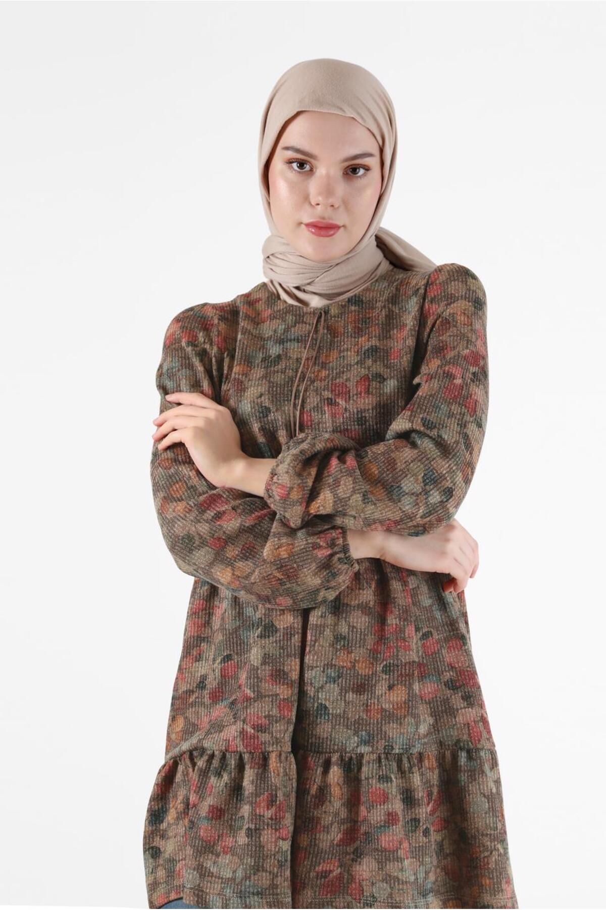 تونیک لایه ای طرح دار جزییات کراوات 42320 Alvina
