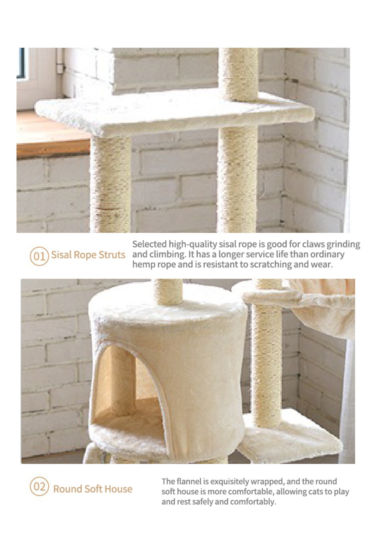 KidLe-Cat Tower Cat Tree Cat Climbing Frame Cat Nest 3