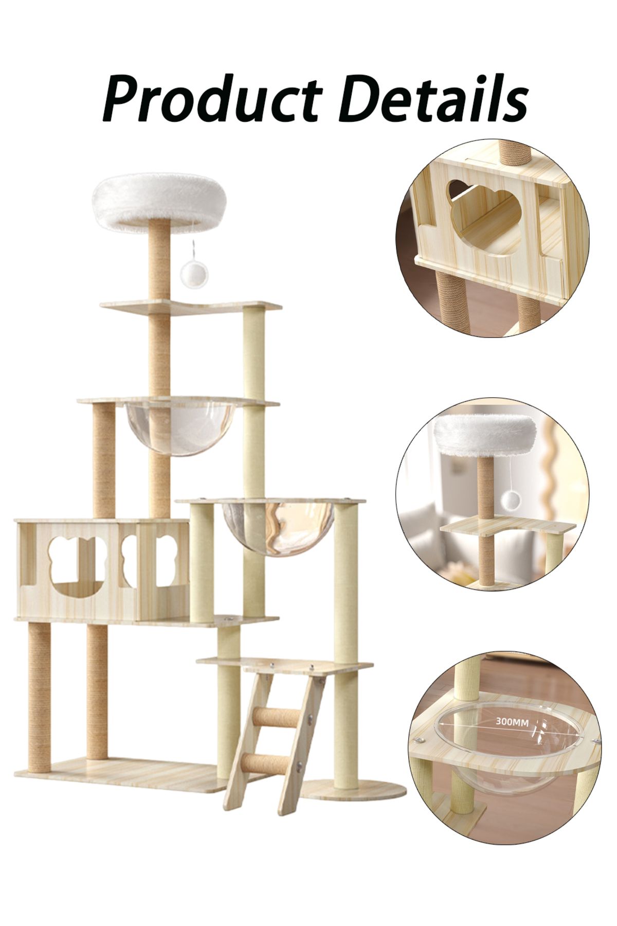KidLe-Cat Climbing Frame Cat Tree Cat Scratching Post Cat Climbing Tree 3