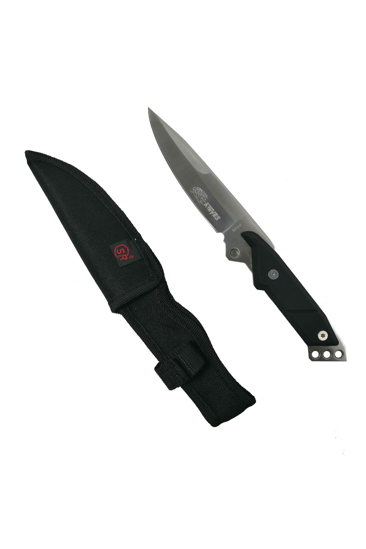 Depox Cuțit De Vânătoare Ideallstore , Chief Blade, Oțel Inoxidabil, Argintiu-negru, 24 Cm, Teacă Cadou - One Size