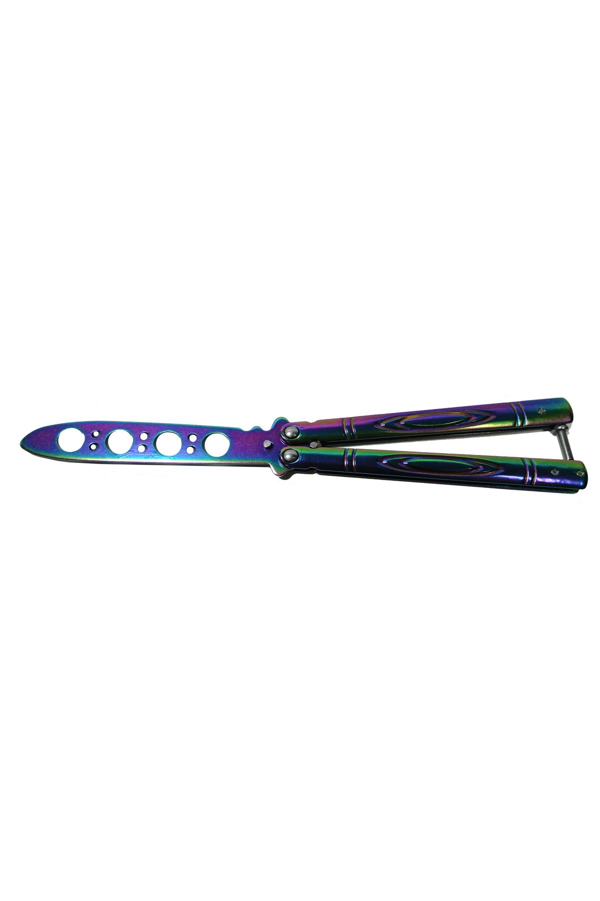 Depox Cuțit Fluture Ideallstore , Rainbow Strike, Pentru Antrenament, 21,5 Cm - One Size