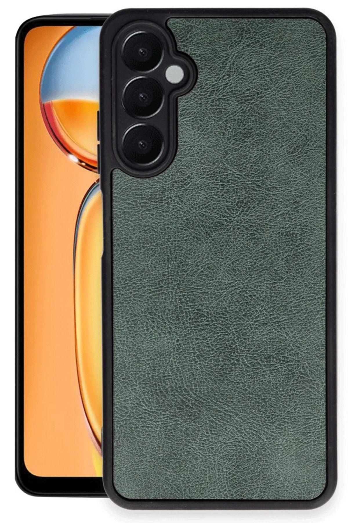 NewFace Samsung Galaxy A36 Kılıf Aras Deri Kapak - Koyu Yeşil GLSTD