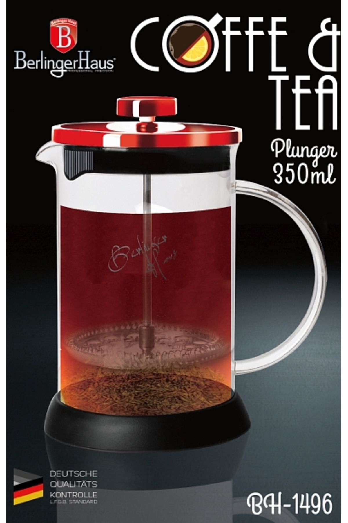 Berlinger Haus-Tea and coffee French Press 350 ml Burgundy Metallic Line 5