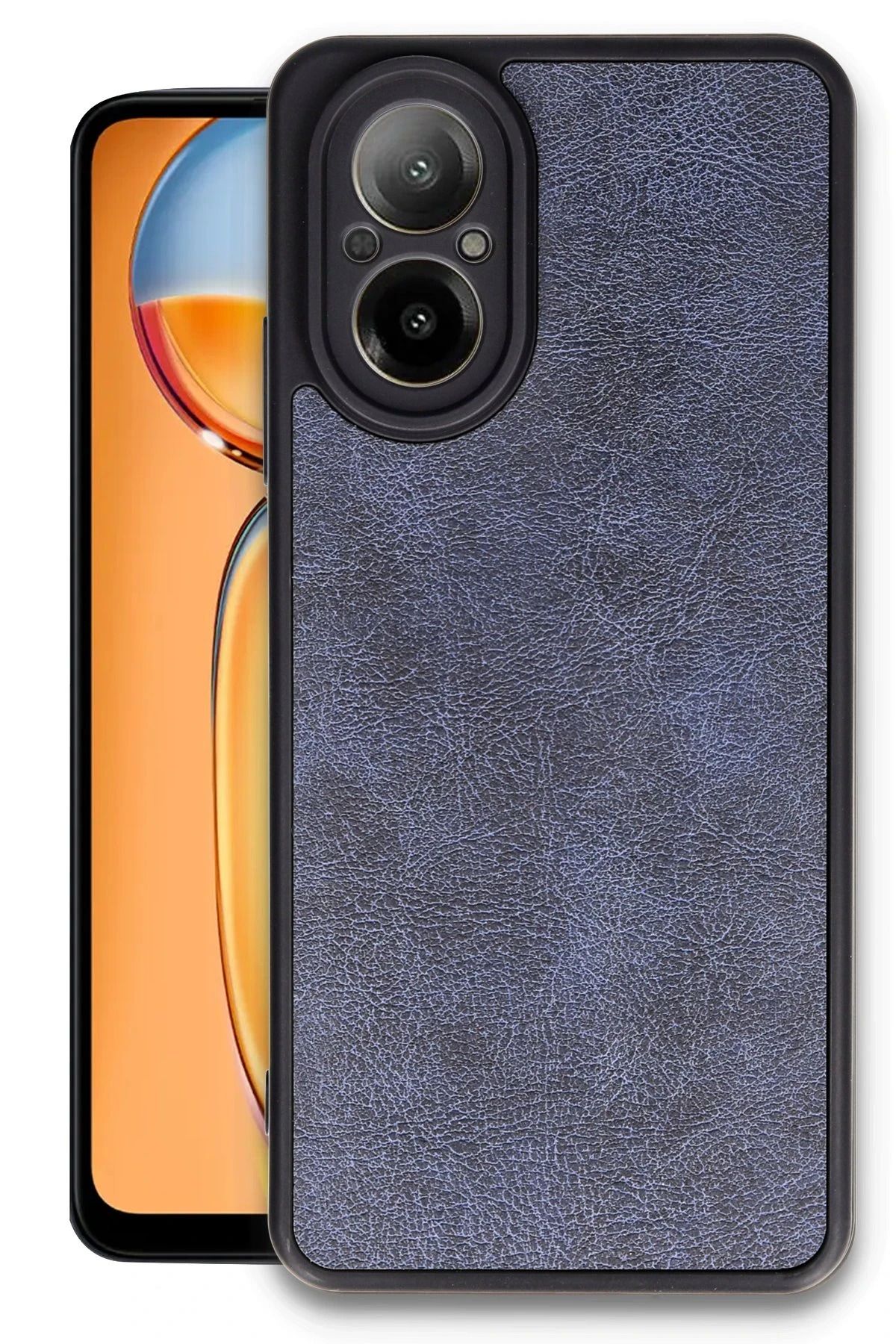 NewFace Realme 12 Lite Kılıf Aras Deri Kapak - Lacivert BSTMY