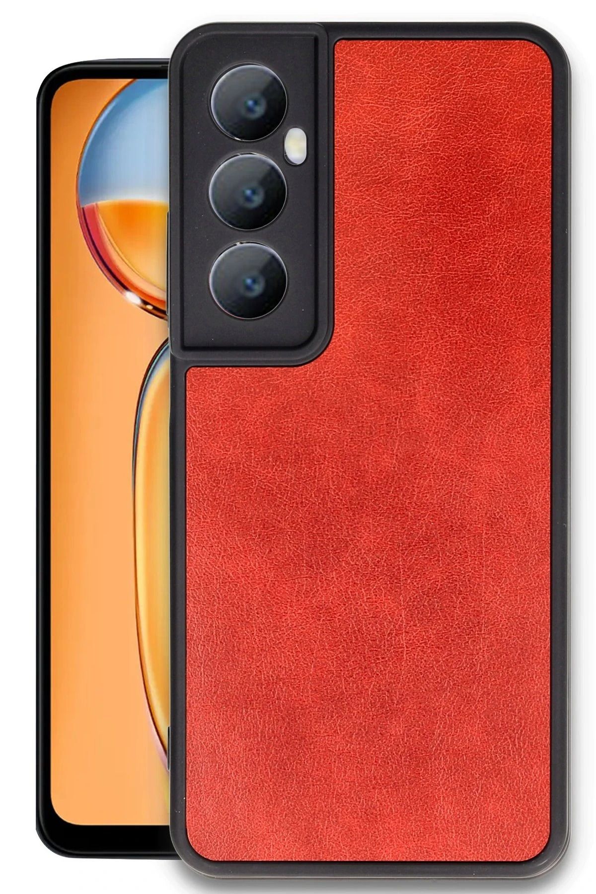 NewFace Realme C65 Kılıf Aras Deri Kapak - Kırmızı YNSMR