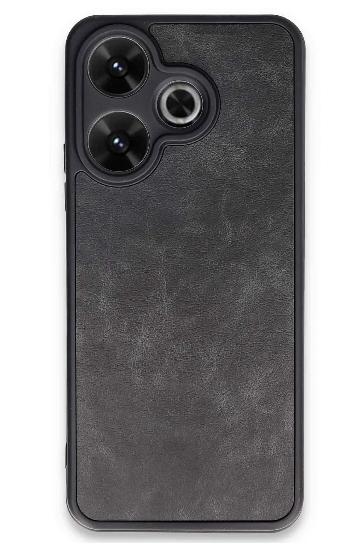 NewFace Xiaomi Redmi 13 4G Kılıf Aras Deri Kapak - Siyah BSTMY