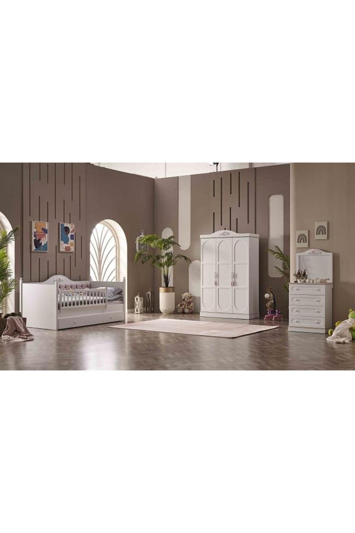 BENGİ TİCARET Takım Urlu PARİS 90461 ÇOCUK ODA SEDİR montessori,Yavru Karyola Gardrop,Şifonyer