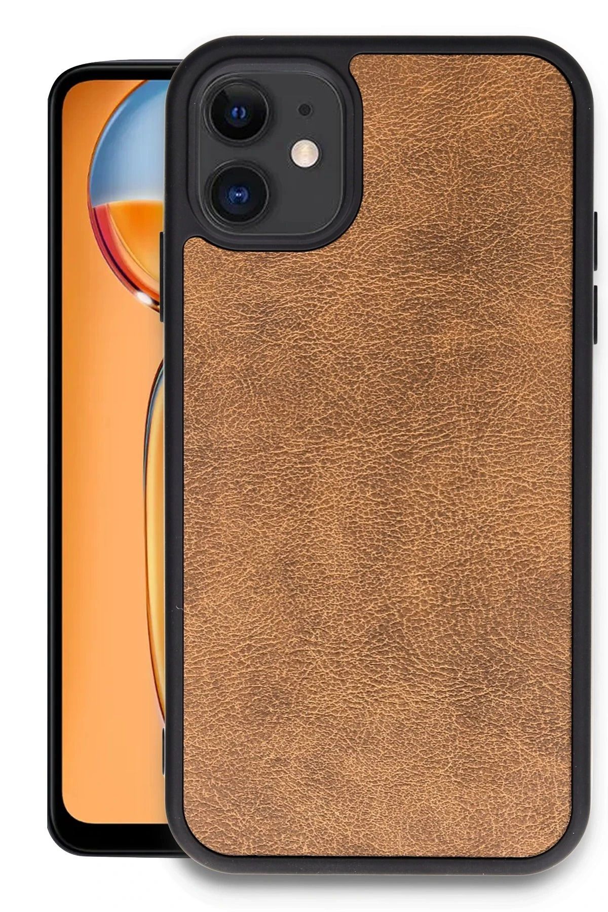 NewFace iPhone 11 Kılıf Aras Deri Kapak - Taba NRMSA