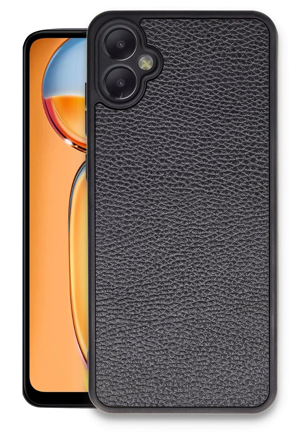 NewFace Samsung Galaxy A05 Kılıf Aras Deri Kapak - Siyah INSLM