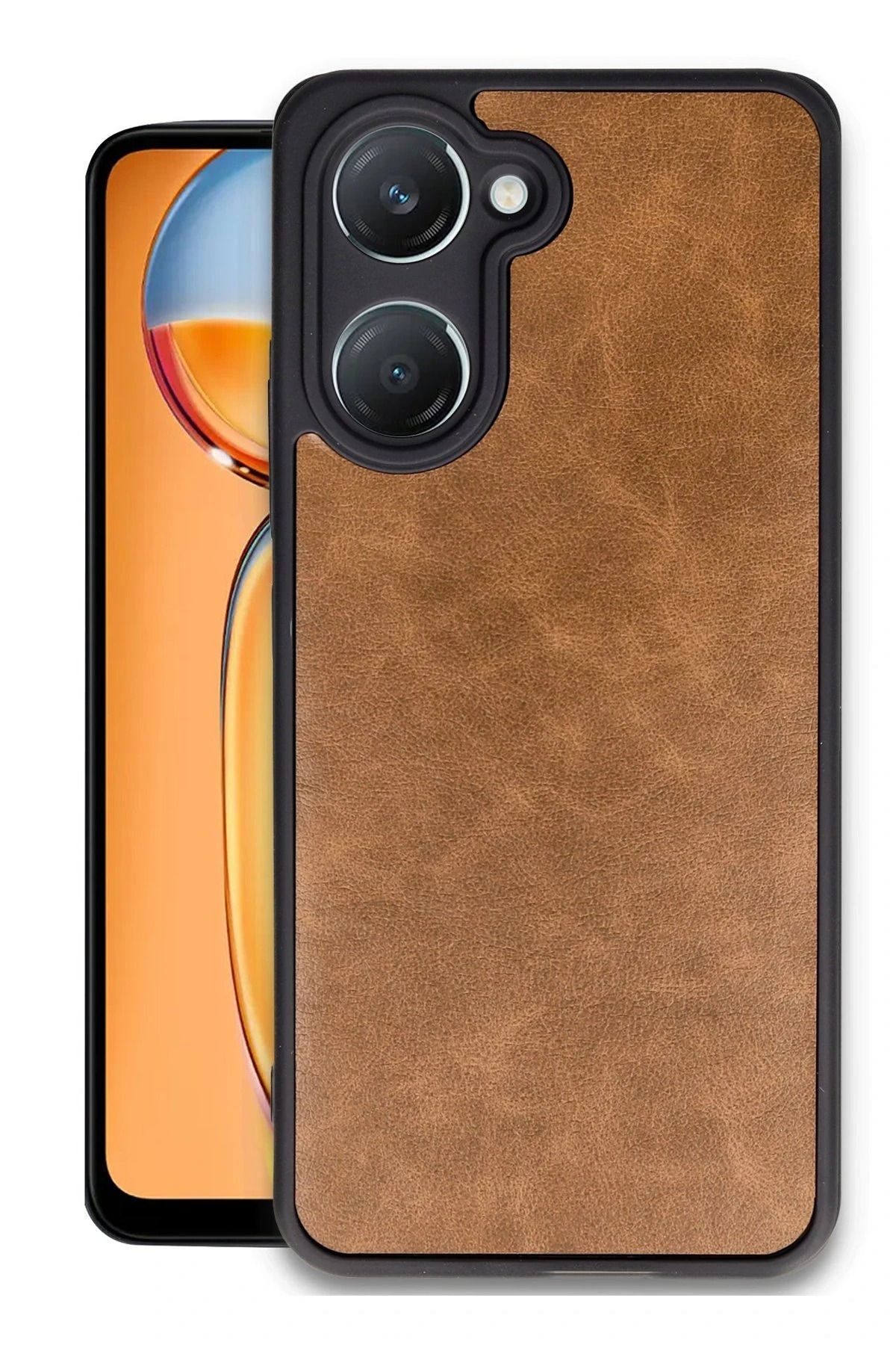 NewFace Vivo Y18 Kılıf Aras Deri Kapak - Taba NRMSA