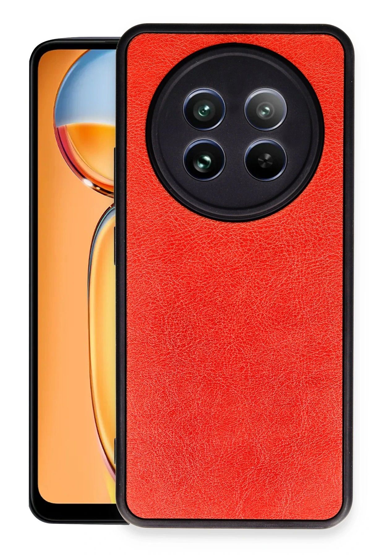 NewFace Realme 12 5G Kılıf Aras Deri Kapak - Kırmızı YNSMR