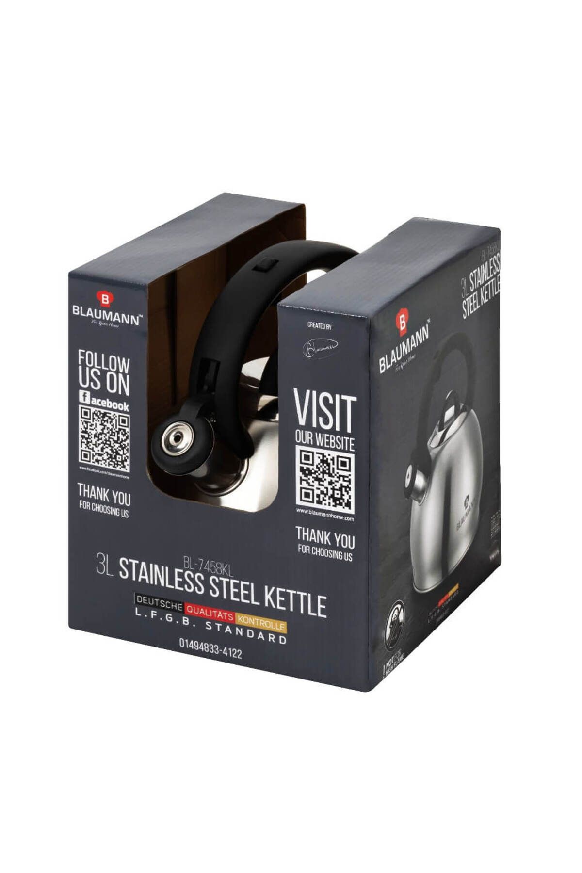 Blaumann-Stainless steel whistling kettle 3 L Silver Edition 5