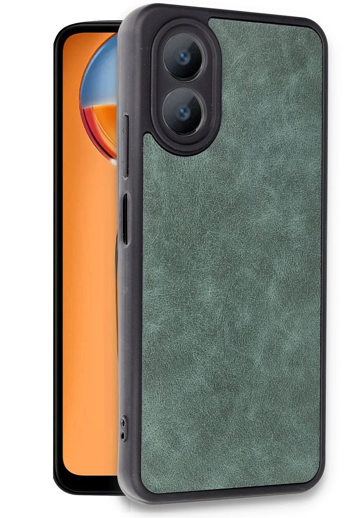cepmoda oppo A38 Telefon Kılıfı | Yerli, ince, Deri Kapak aR4Sv2 | KOYU YEŞİL