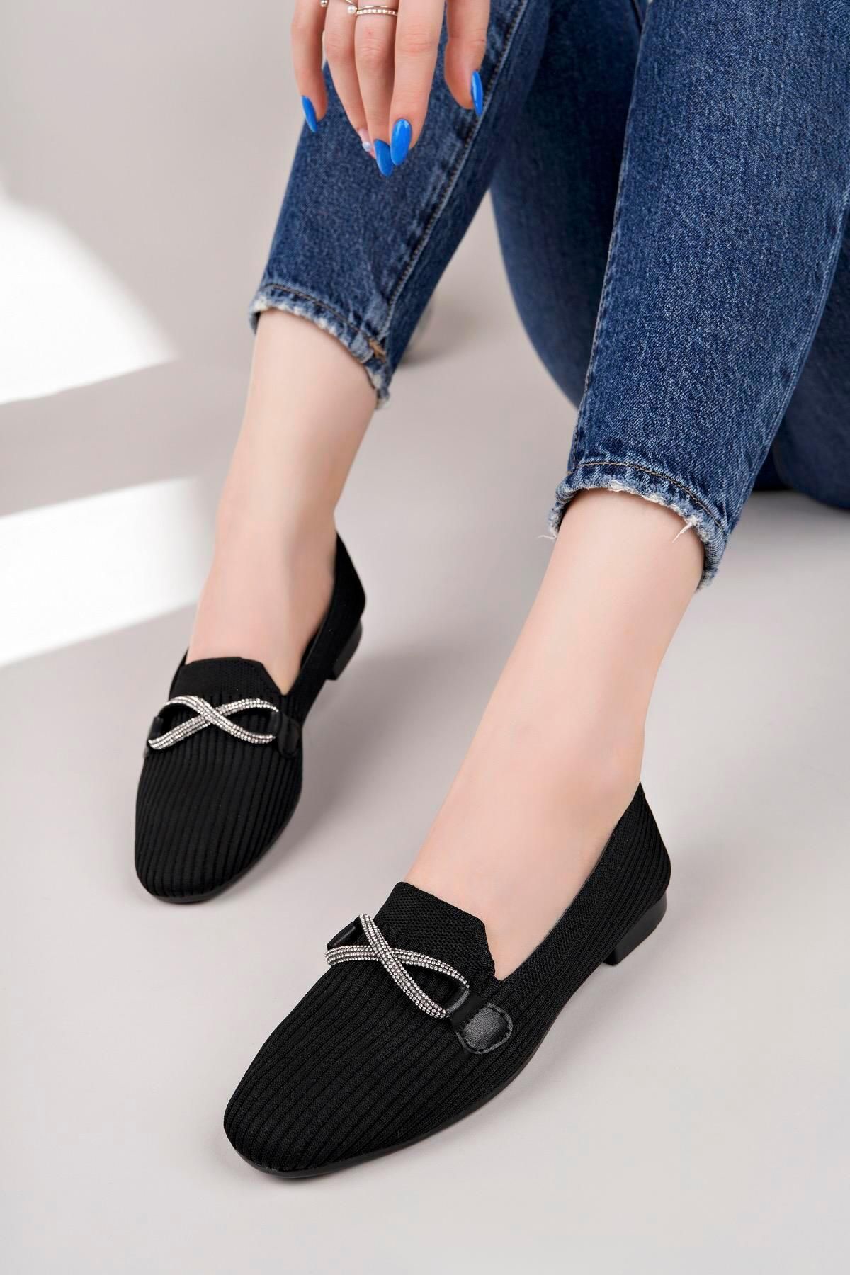 Aymood-Tricotaj cu cataramă Balerina A Textil negru A Textil negru A Textil negru A Textil negru Textil negru 3