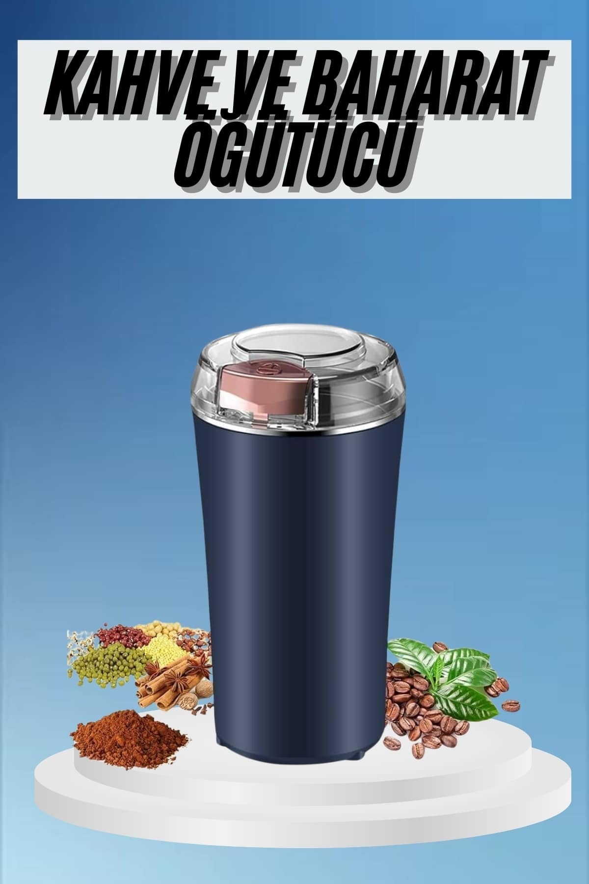 ALLSOOWE Kahve ve Baharat Öğütücü Kolay Temizlenebilir Paslanmaz Çelik Taşınabilir